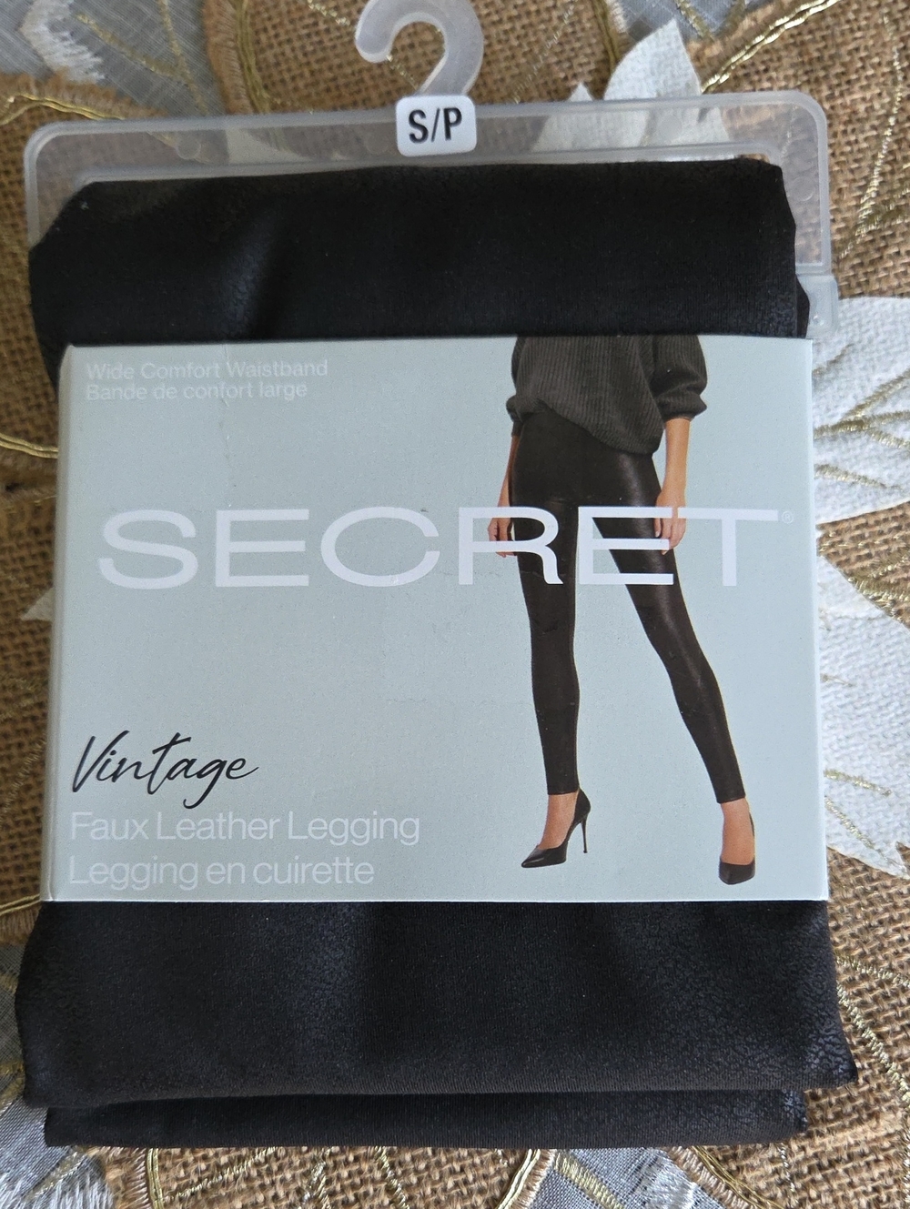 Secret Vintage Faux Leather Leggings - Black